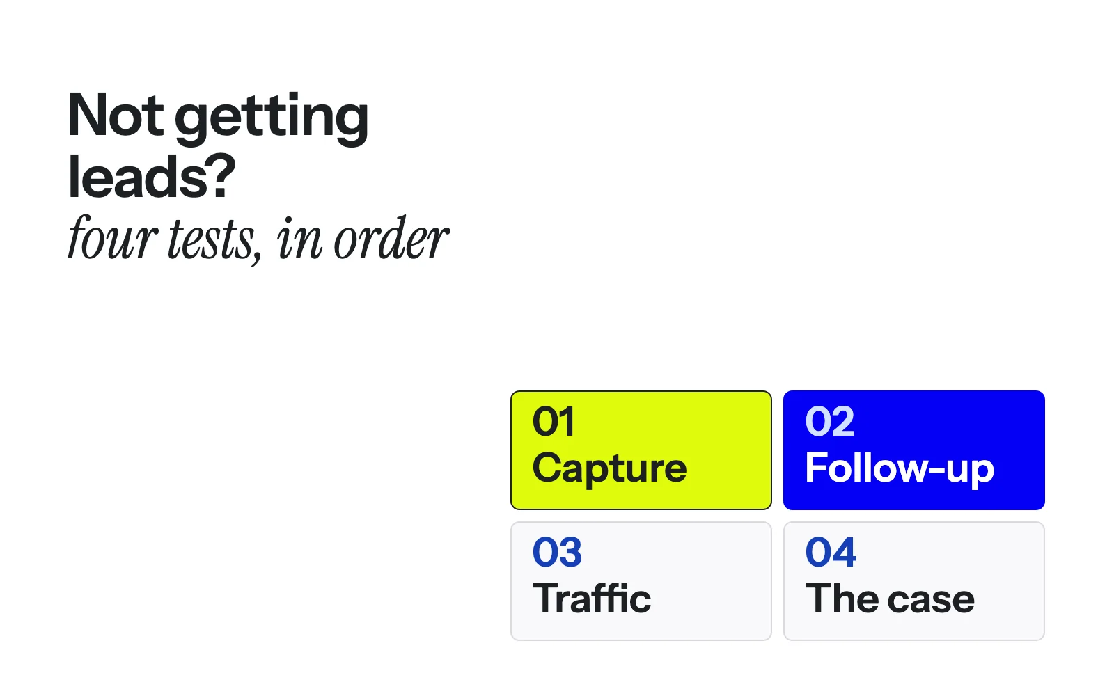 Website not generating leads? Four tests to find the cause